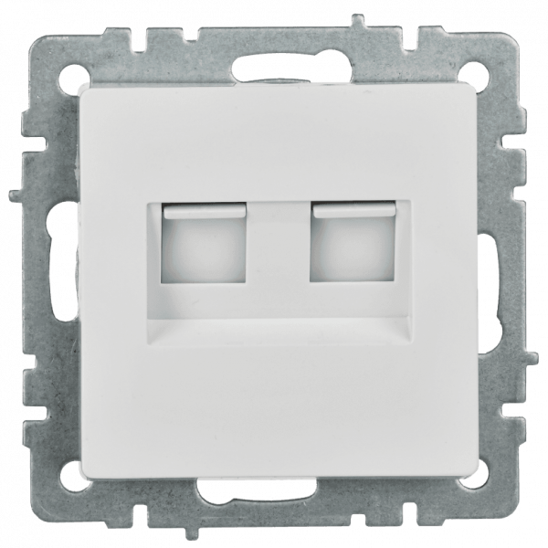 Розетка компьютерная двойная кат. BRITE 5E RJ45 РК10-2-БрБ белый IEK