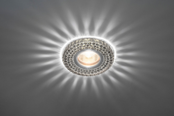 Светильник потолочный с диодной подсветкой ограненное стекло черный CRYSTAL LED 17 BLACK 