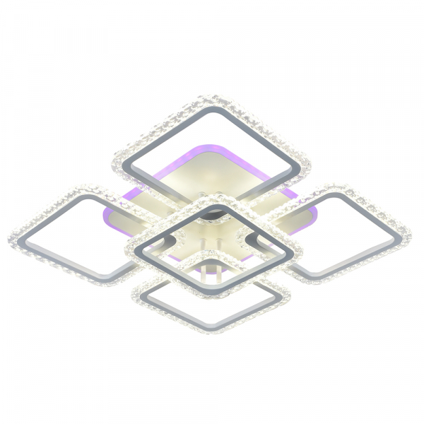 Люстра светодиодная Profit Light 18029/4+1 WHT 140W+12W RGB 3000-6000K пульт