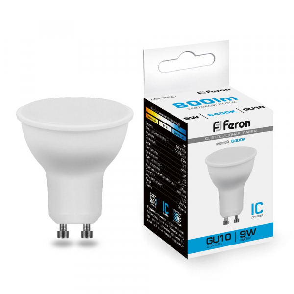 Лампа светодиодная Feron LB-560 MR16 GU10 9W 6400K