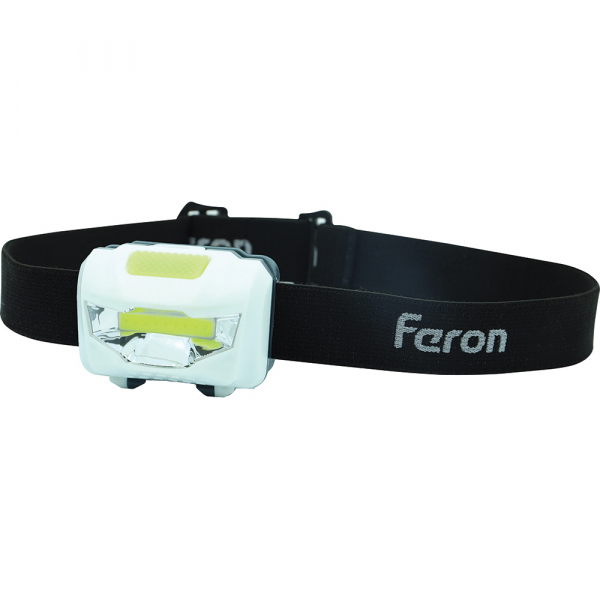 Фонарь налобный Feron TH2300 на батарейках 3*AAA, 3W 1COB IP44, пластик