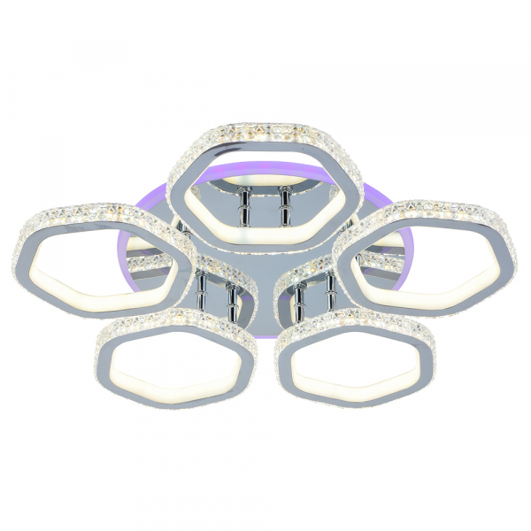 Люстра светодиодная Profit Light 8046/5 CHR 180W+8W RGB 3000-6000K пульт