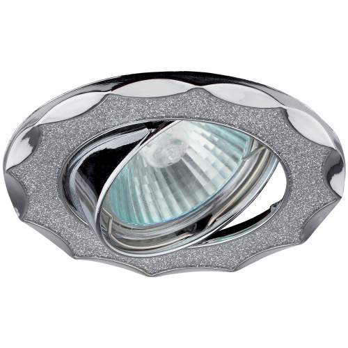 Светильник DK17 CH/SH SL ЭРА "звезда со стеклянной крошкой" MR16,12V/220V, 50W,хром/серебро