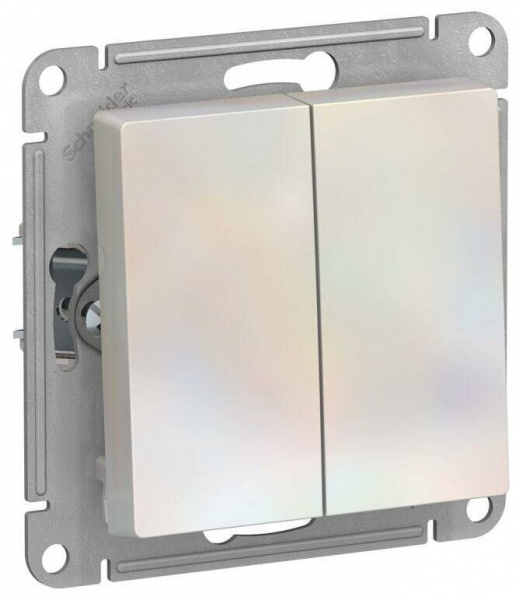 Механизм выключателя 2-кл. СП AtlasDesign 10А IP20 (сх. 5) 10AX жемчуж. SchE