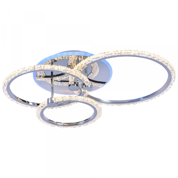 Люстра светодиодная Profit Light 18027/3 CHR 90W+7W RGB 3000-6000K пульт