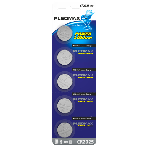 Батарейки Pleomax CR2025-5BL Lithium цена за шт.