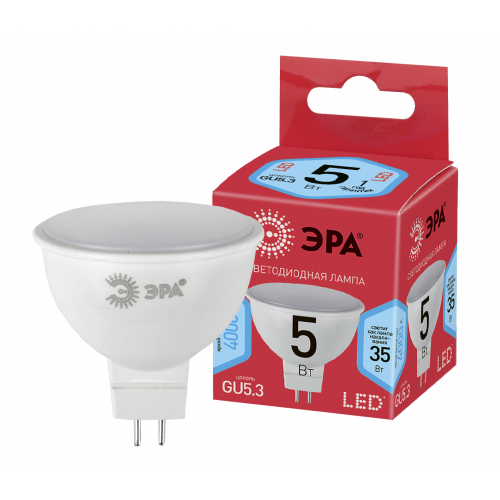 Лампа ЭРА ECO LED MR16-5W-840-GU5.3 (диод, софит, 5Вт, нейтр, GU5.3)