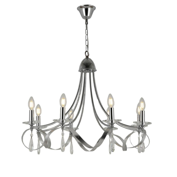 Подвесная люстра Evoluce Filatta хром 8*E14 SLE120203-08