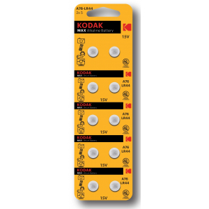 Батарейки Kodak AG13 (357) LR1154 LR44 [KAG13-10] MAX Button Cell (100/1000/70000)