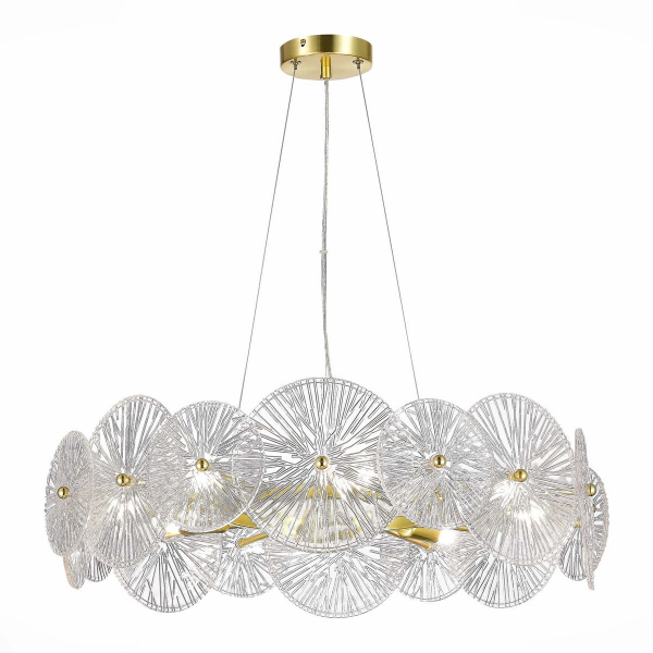 Люстра подвесная ST Luce золотистый/прозрачный Е14 8*40W SL1657.203.08 600*600мм