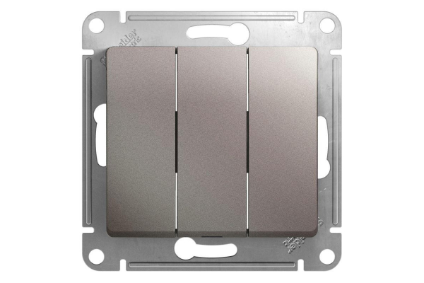 Механизм выключателя 3-кл. СП Glossa 10А IP20 (сх. 3) 10AX платина SchE