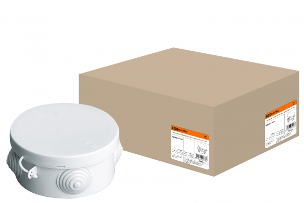 Коробка распаячная ОП D85х40мм, крышка, IP54, 4вх. TDM