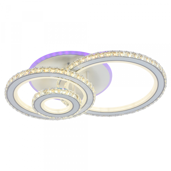 Люстра светодиодная Profit Light 8061/3 WHT A 176W+8W RGB 3000-6000K 12800lm пульт