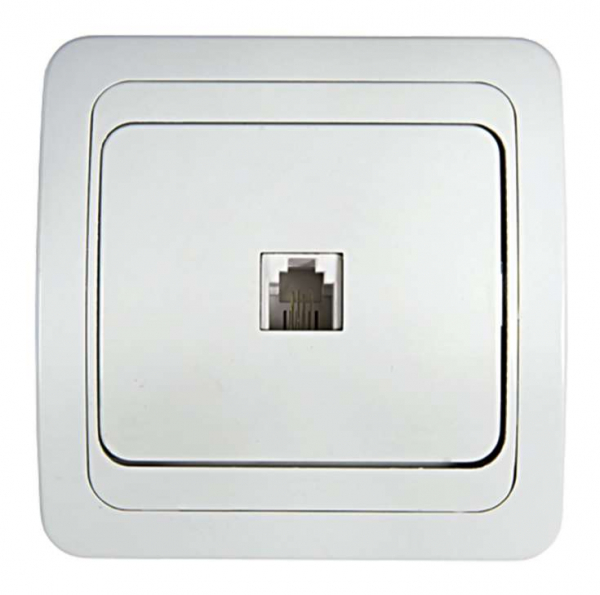Розетка телефонная 1-м СП Classico 2034 16А IP20 бел. ASD / IN HOME