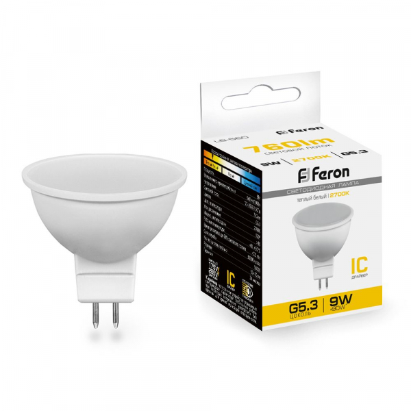 Лампа светодиодная Feron LB-560 MR16 G5.3 9W 2700K