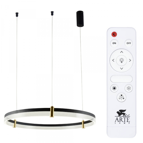 Подвесной светодиодный светильник Arte Lamp Mercury A2183SP-1BK 3000-6000K 76W пульт