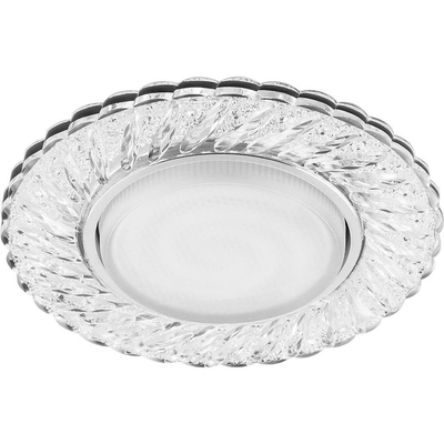Светильник встраиваемый с LED подсветкой Feron CD4021 прозрачный хром, 20LED*2835 SMD 6400K