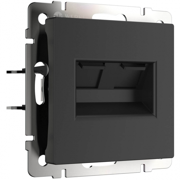 Розетка интернет двойная RJ-45 черный матовый WL08-RJ45 W1182208 WERKEL