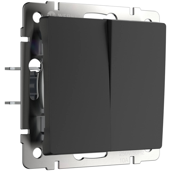 Выключатель 2-кл черный матовый WL08-SW-2G W1120008 Werkel