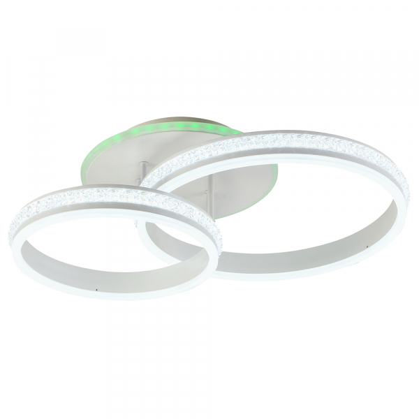 Светодиодная люстра ProfitLight 6004/2 WHT 156W+8W RGB 3000-6000K 11400lm пульт