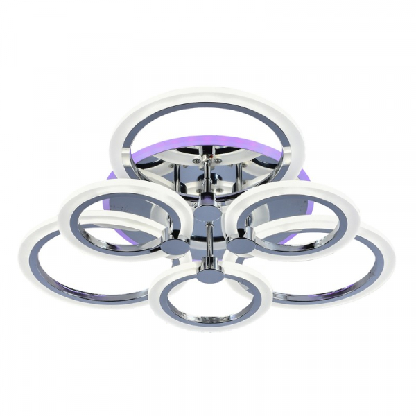 Люстра светодиодная Profit Light 1376/6 CHR A 108W+8W RGB 3000-6500K пульт