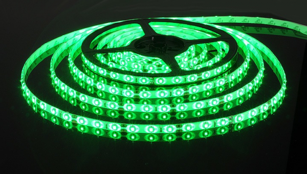 Лента светодиодная 2835 120led Green 12V IP33 9.6Вт/м зеленая