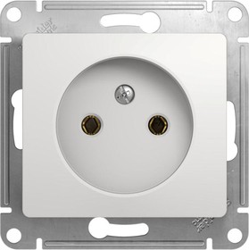 Механизм розетки 1-м СП Glossa 16А IP20 без заземл. бел. SchE