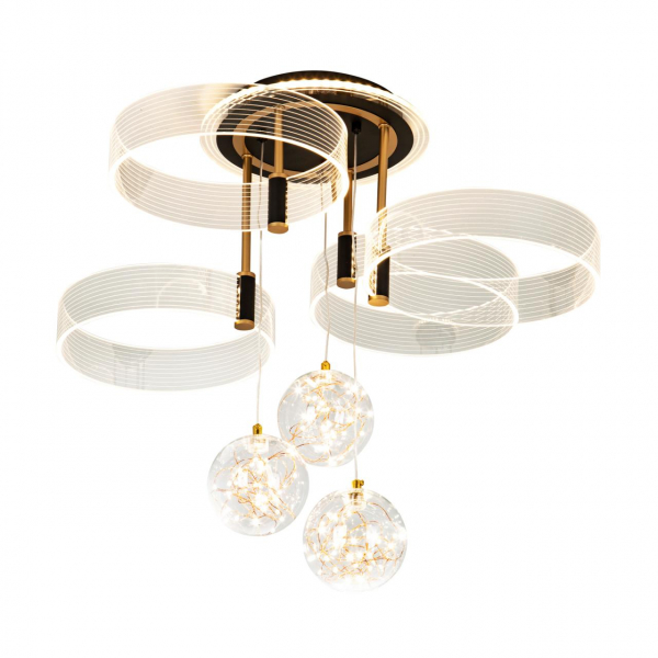 Потолочный светильник LED4U L1040-750 черный/золото LED 40Вт 3000-6500К пульт 750*400мм