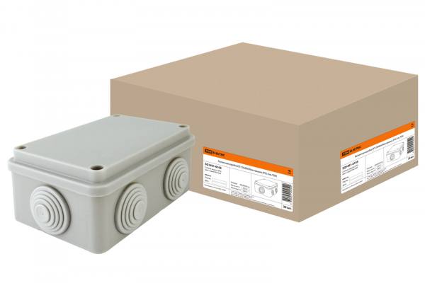 Коробка распаячная ОП 120х80х50мм, крышка, IP55, 6 вх. TDM
