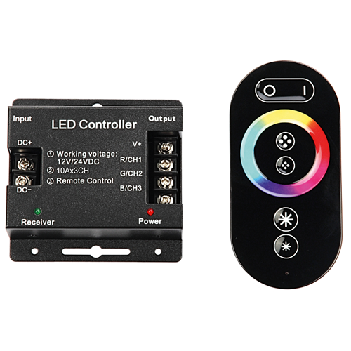 Контроллер RGB Т3 RF 30А сенсорный ПДУ радио 12/24В 360/720Вт