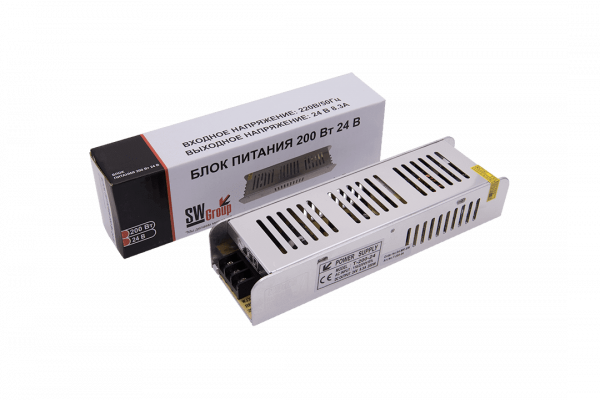 Блок питания компактный (узкий), 200 W, 24V, T-200-24 SWG