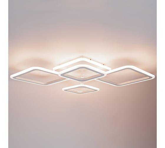 Светодиодная диммируемая люстра GLANZEN LED-0070-SQUARE-white с пультом управления