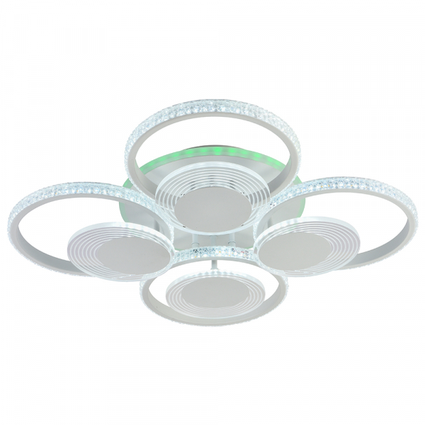 Люстра светодиодная ProfitLight 5883/4+4B WHT 152W+8W RGB 3000-6000K 11200lm пульт 645*645*130мм
