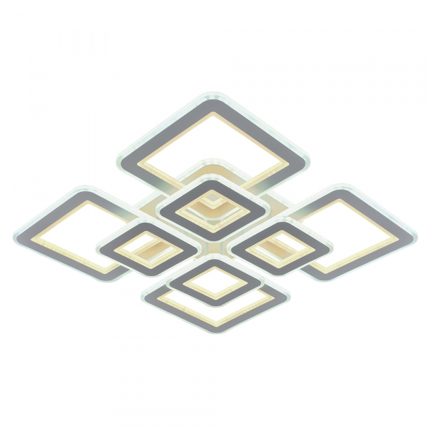 Люстра светодиодная Profit Light 8009/4+4 WHT B 254W+200W BL+YL 3000-6000K пульт