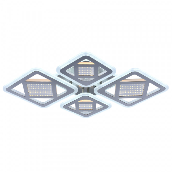Люстра светодиодная Profit Light 8012/2+2 NKL 126W+52W BL+YL 3000-6000K пульт
