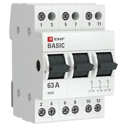 Переключатель трехпозиционный 3P 63А Basic EKF