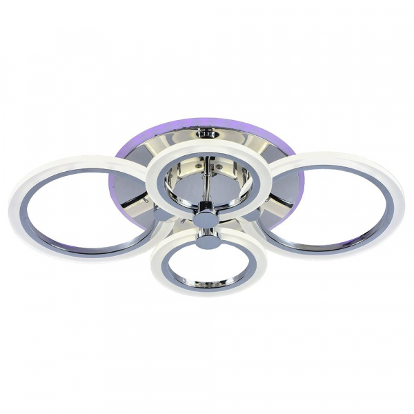 Люстра светодиодная Profit Light 1376/4 CHR 76W+8W RGB 3000-6500K пульт