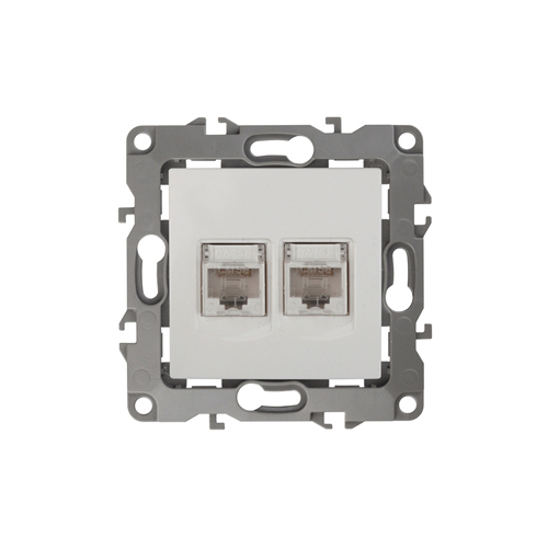 Розетка информационная двойная 2XRJ45, Эра12, белый, 12-3108-01 ЭРА