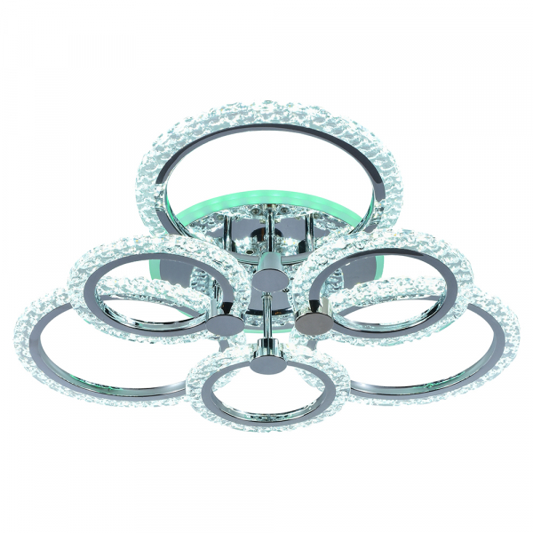 Люстра светодиодная Profit Light 18027/6 CHR A 108W+8W RGB 3000-6000K пульт