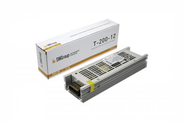 Блок питания компактный (узкий) 200 W 12V T-200-12 SWG