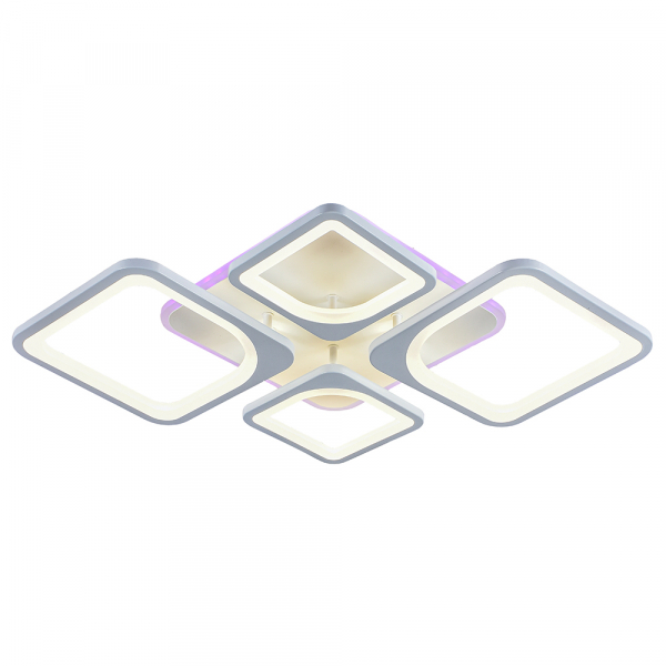 Люстра светодиодная Profit Light 8057/2+2 WHT 112W+8W RGB 3000-6000K пульт