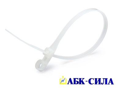 Кабельная стяжка 3,6х150 бел. (под винт) АБК-СИЛА