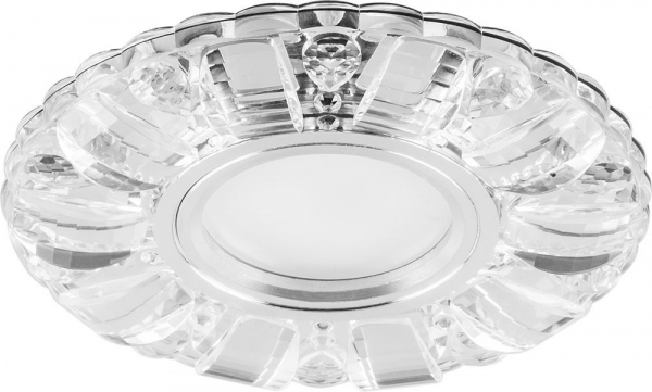 Светильник встраиваемый с белой LED подсветкой Feron CD921 MR16 G5.3 прозрач 15LED*2835 SMD 4000K