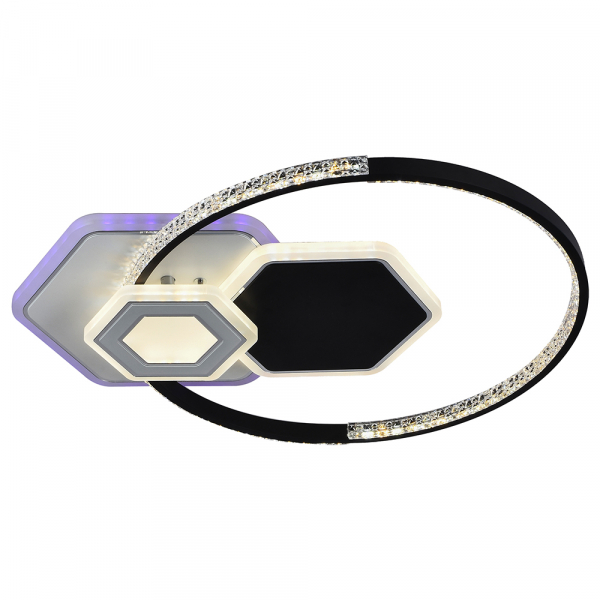 Люстра светодиодная Profit Light 8295 WHT+BLK 98W+8W RGB 3000-6000K 7400lm пульт