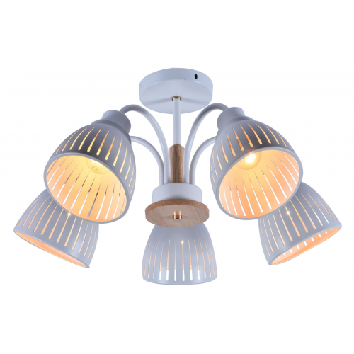 Люстра Rivoli Lulu 9029-305 5*E27 белый/светлое дерево