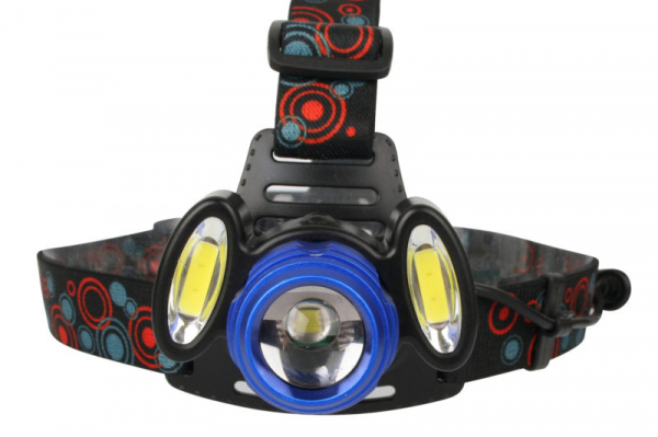 Ultraflash E1334 (фонарь налоб акк 3,7В, синий /черн, 3LED, 4 Ватт, фокус, 2 ак 4 реж, метал, бокс)