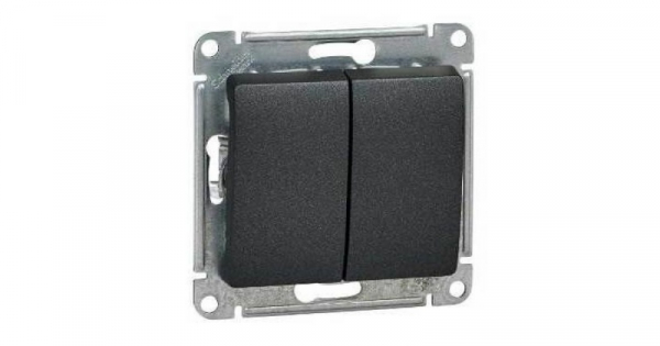 Механизм выключателя 2-кл. СП GLOSSA 10А IP20 10AX антрацит SchE