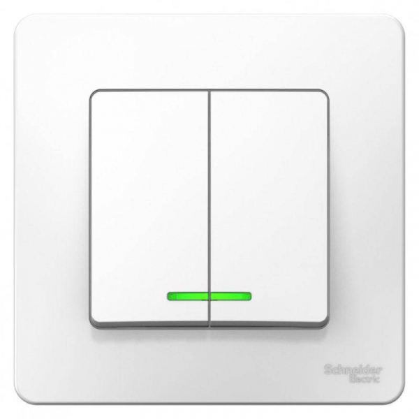 Выключатель 2-кл. СП Blanca 10А IP20 (сх. 5) 250В бел. SchE