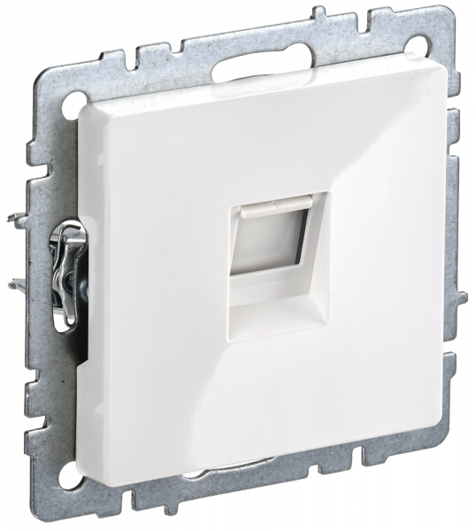Розетка компьютерная RJ45 кат.5E BRITE РК10-БрБ белый IEK BR-K10-1-K01