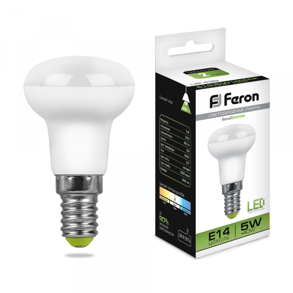 Лампа светодиодная Feron LB-439 R39 E14 5W 4000K 230V